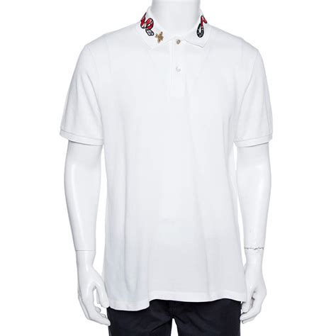 gucci polo white shirt cheap|Gucci polo snake collar.